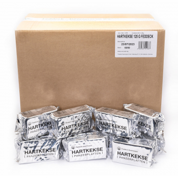 100 x 125 g hard biscuits (armor plates), original Bundeswehr production
